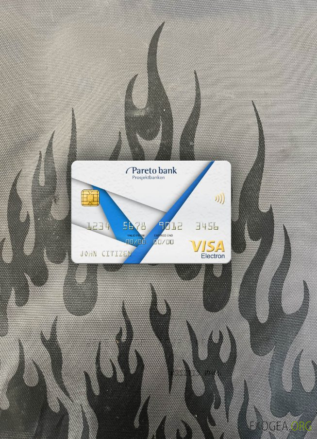 Norvège Banque Pareto visa carte électronique photolook , avant